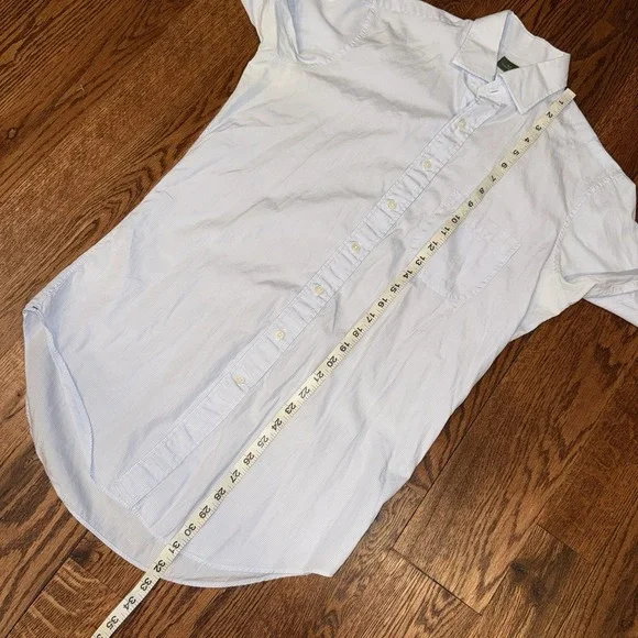 Sid Mashburn Long Sleeve Button Up Shirt Men's Small White Blue Striped Pocket - Picture 6 of 8